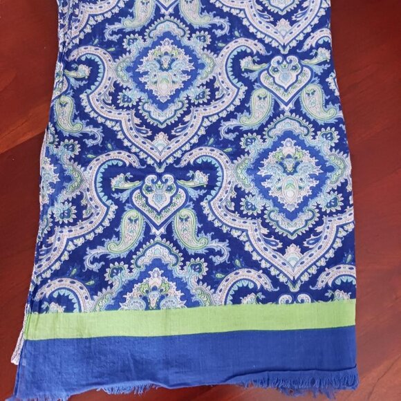 Boho/Cottagecore Blue and White Scarves and Wraps Collection - Picture 7 of 12